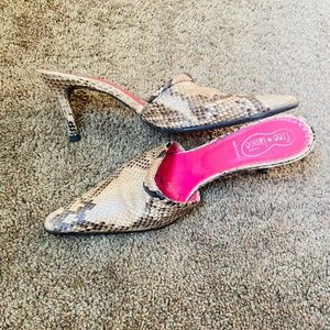FREELANCE (Made in France) Real Snakeskin Mules Sz8
